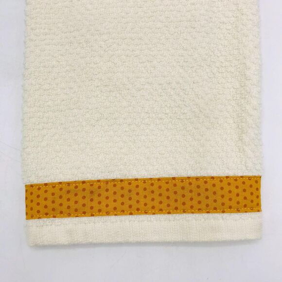 Hanging Kitchen Towel: Burnt Orange Dots, Button Closure - Picture 5 of 5